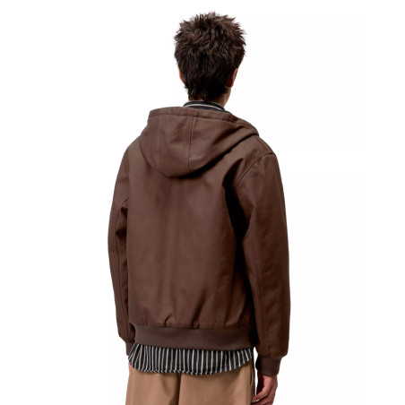 chaqueta carhartt wip con capucha para hombre color marron